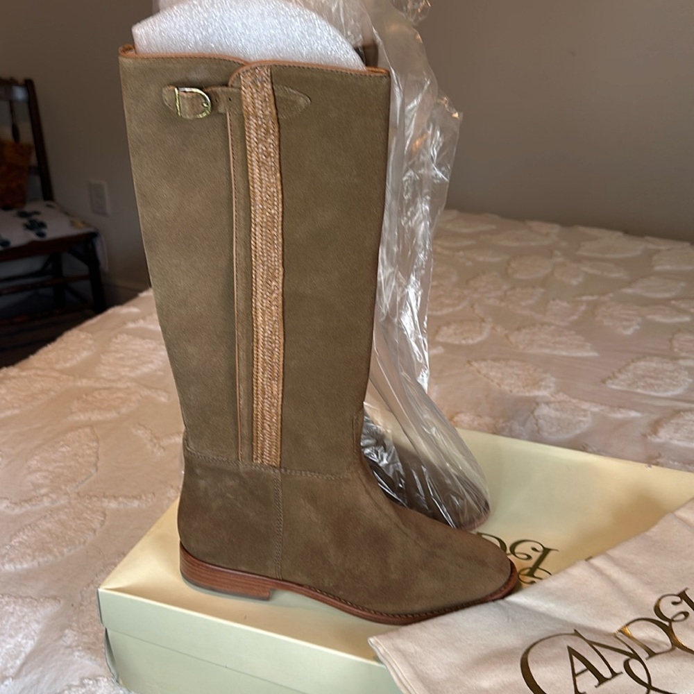 Gorgeous brand new in box Candela tan knee high Suede Boots.